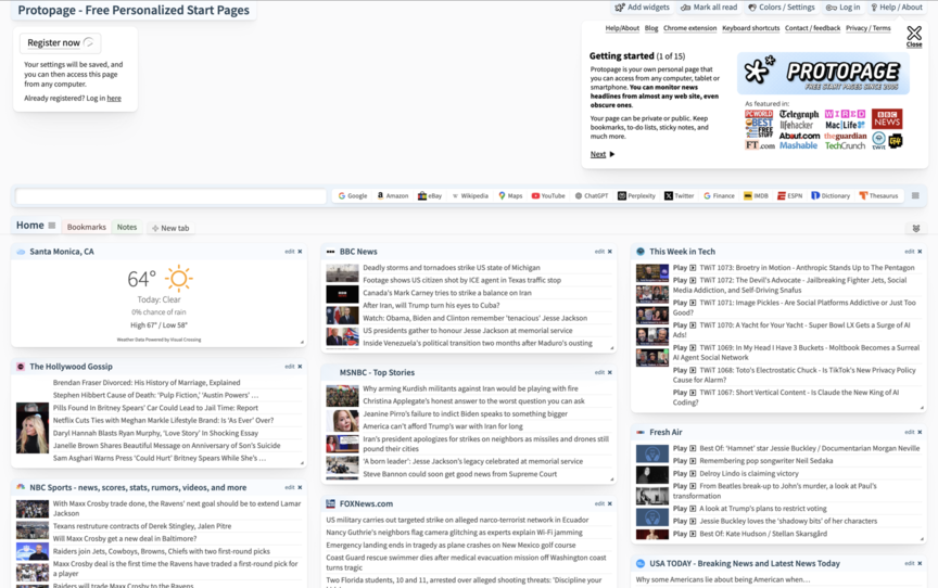 Thumbnail of Protopage homepage