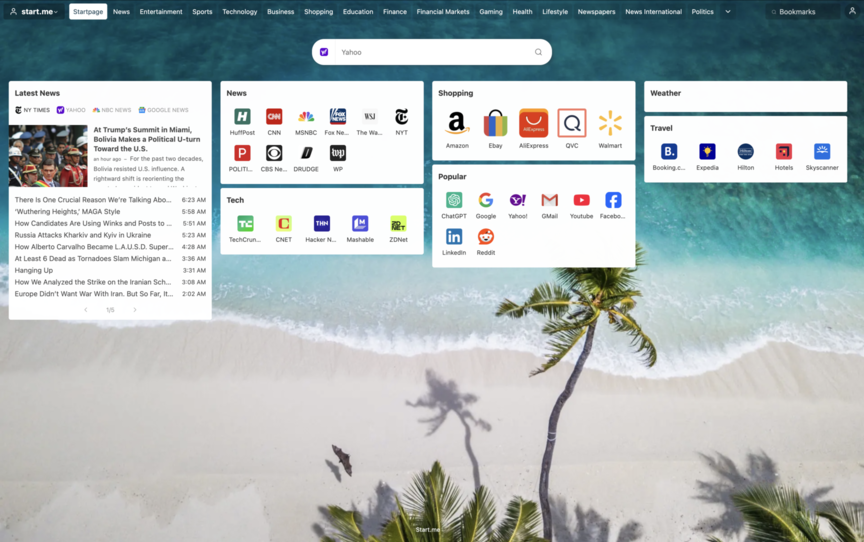 Thumbnail of StartMe homepage