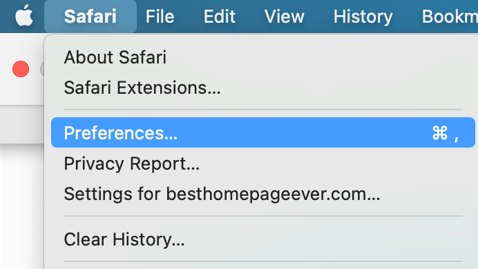 set safari homepage settings