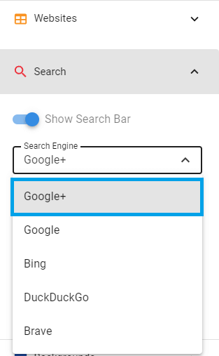 Search Options on Best Homepage Ever