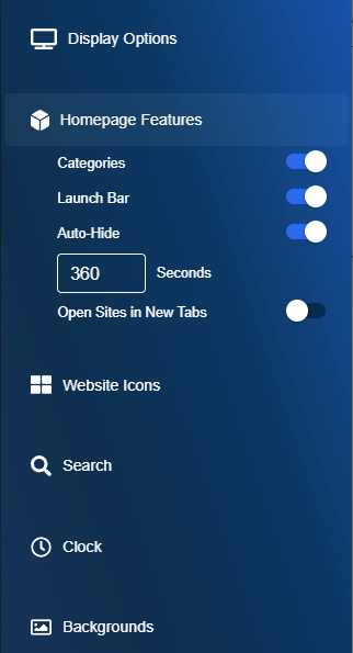 Preview of Best Homepage Ever settings panel