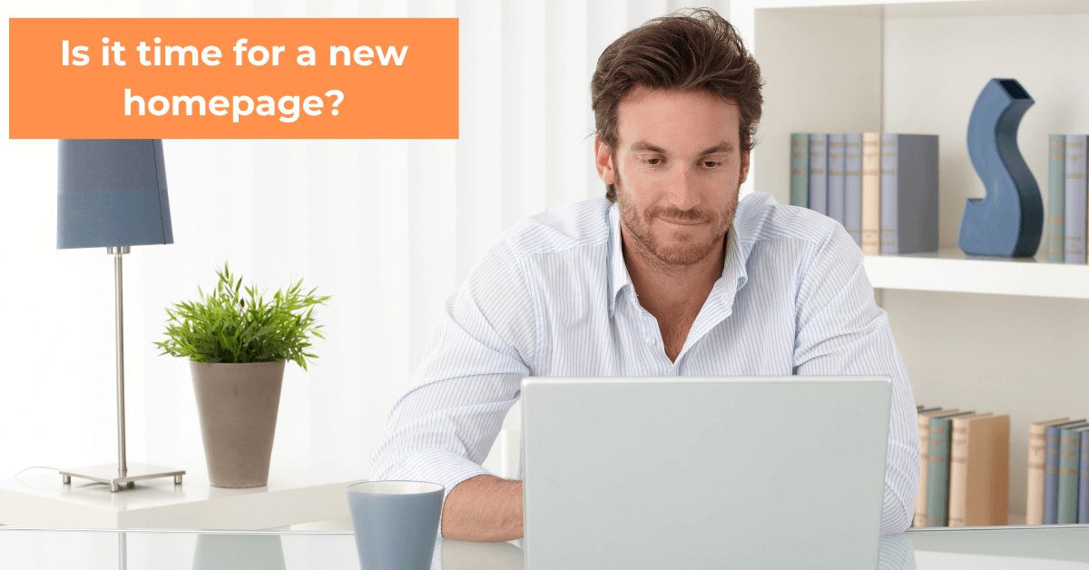 man staring at his homepage on his laptop