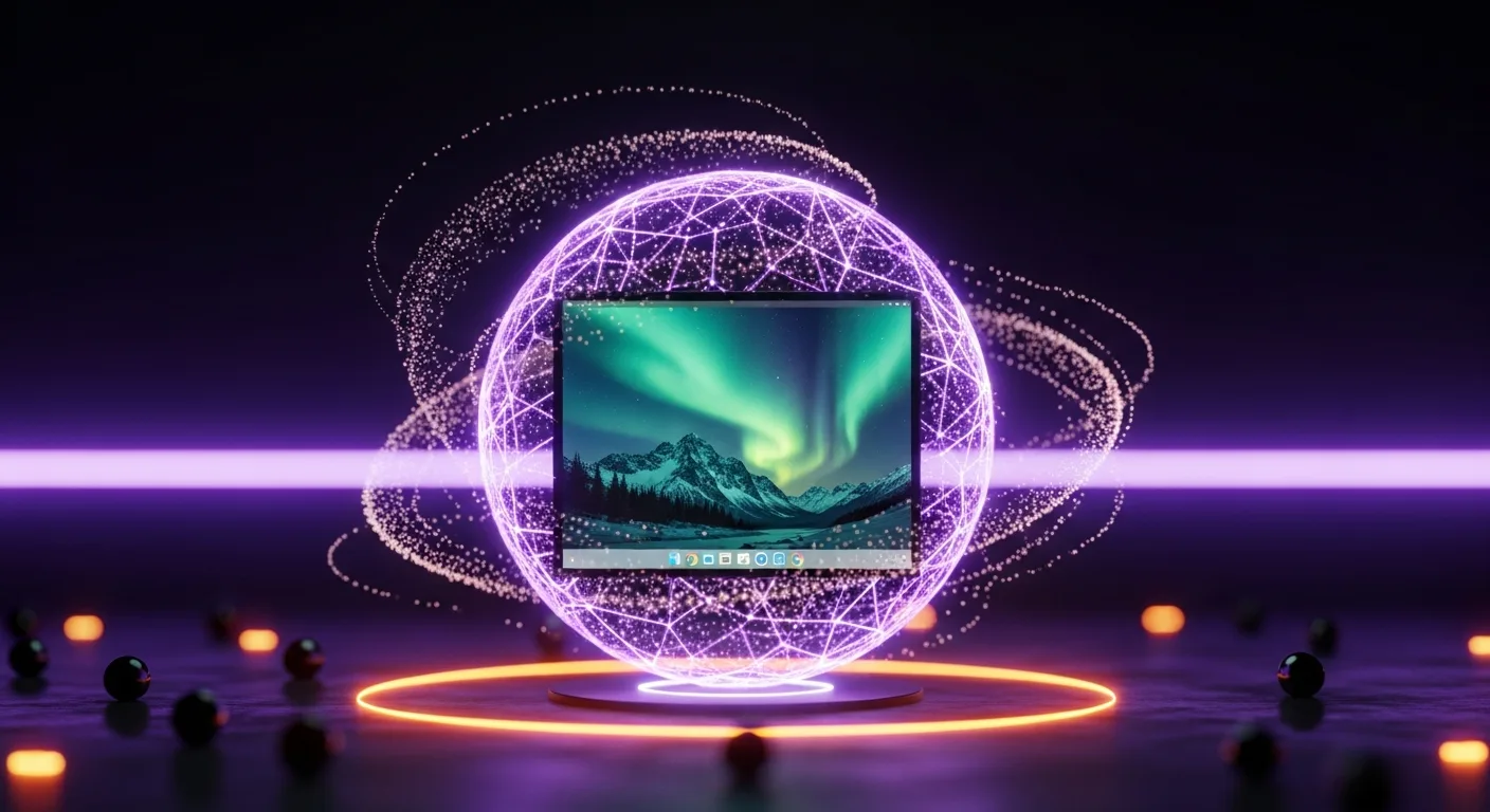 AI generating a scenic wallpaper from a text prompt