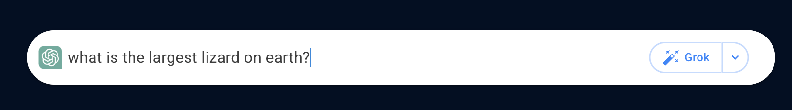 Search bar showing both left search engine dropdown and right AI assistant button working together
