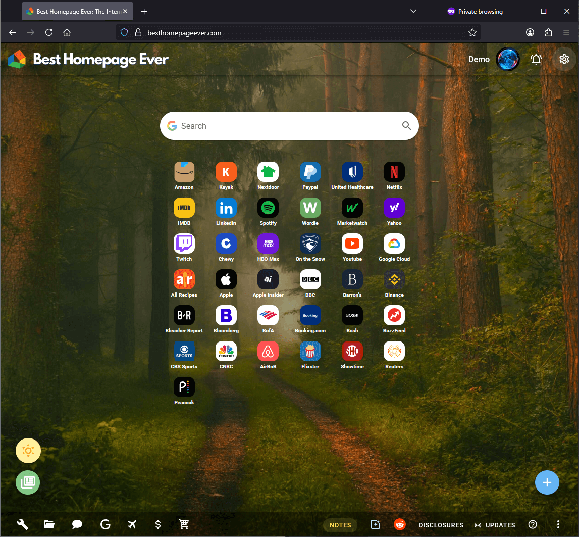 best Homepage Ever in Compact Mode