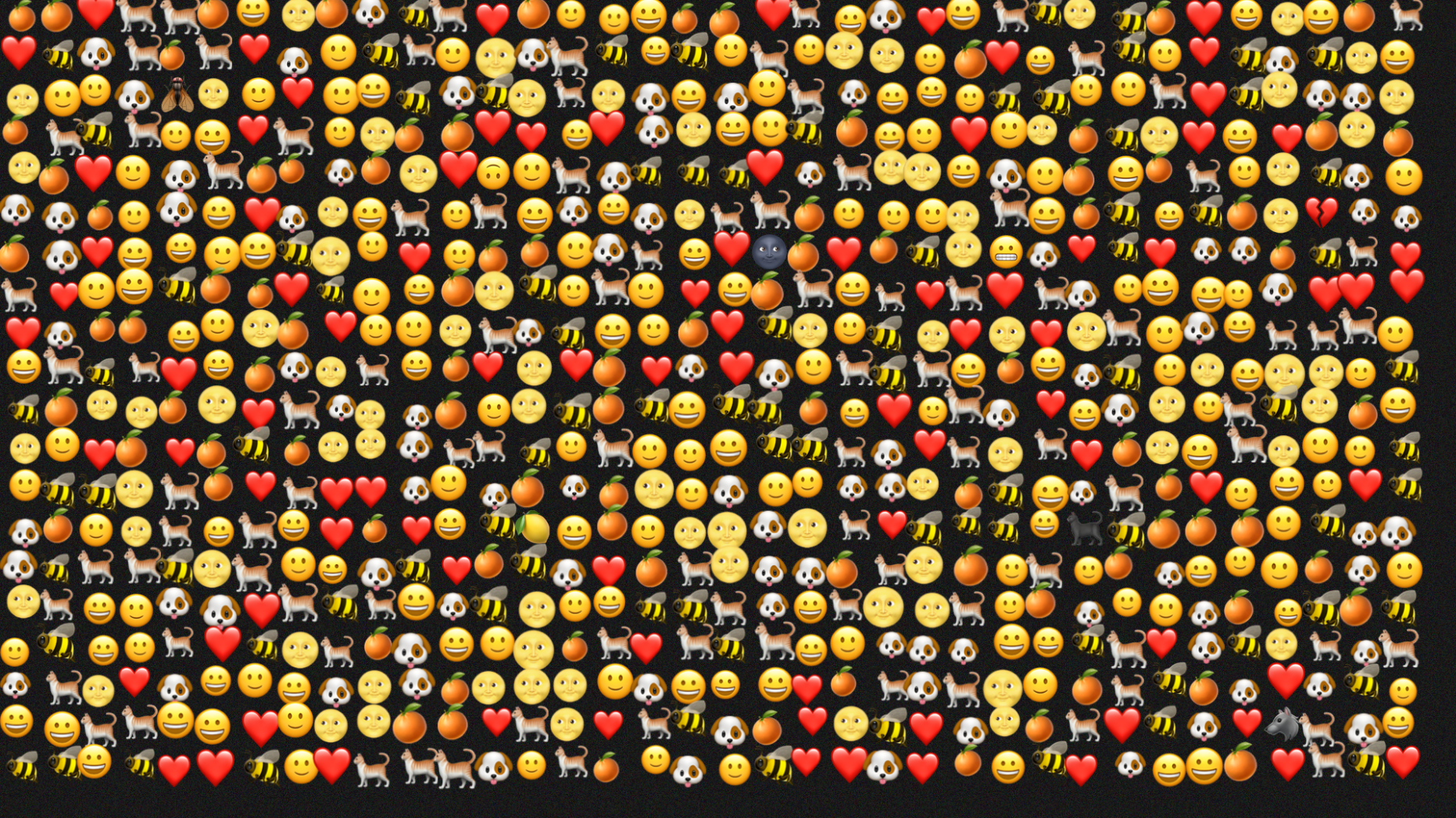 EmojiHunter preview - a dense crowd of emojis with impostors hidden inside