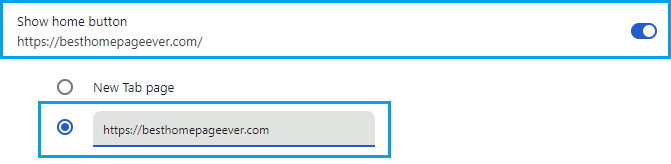Chrome Appearance Home Button Settings