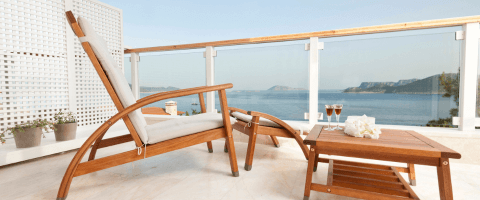 balcony view of mediterranean sea on luxury hotel